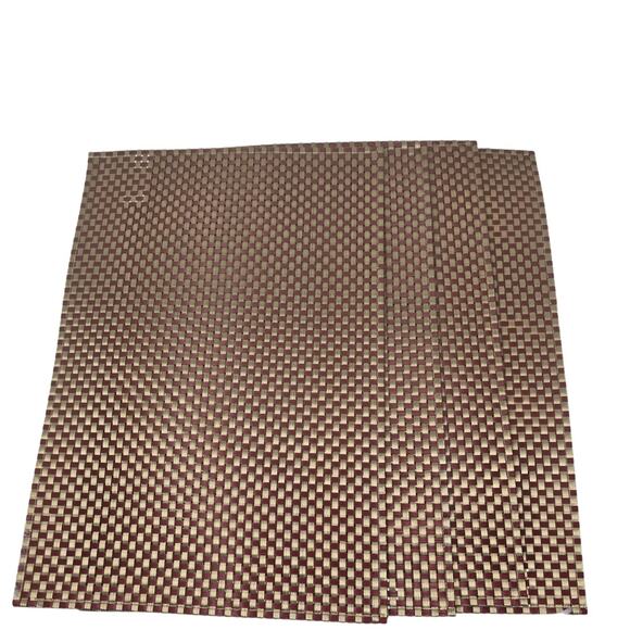 Pier 1 Imports Kitchen Table Burgundy & Gold Weaved Placemats 4 Placemats - Picture 4 of 4